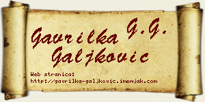 Gavrilka Galjković vizit kartica